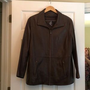 Brown leather jacket